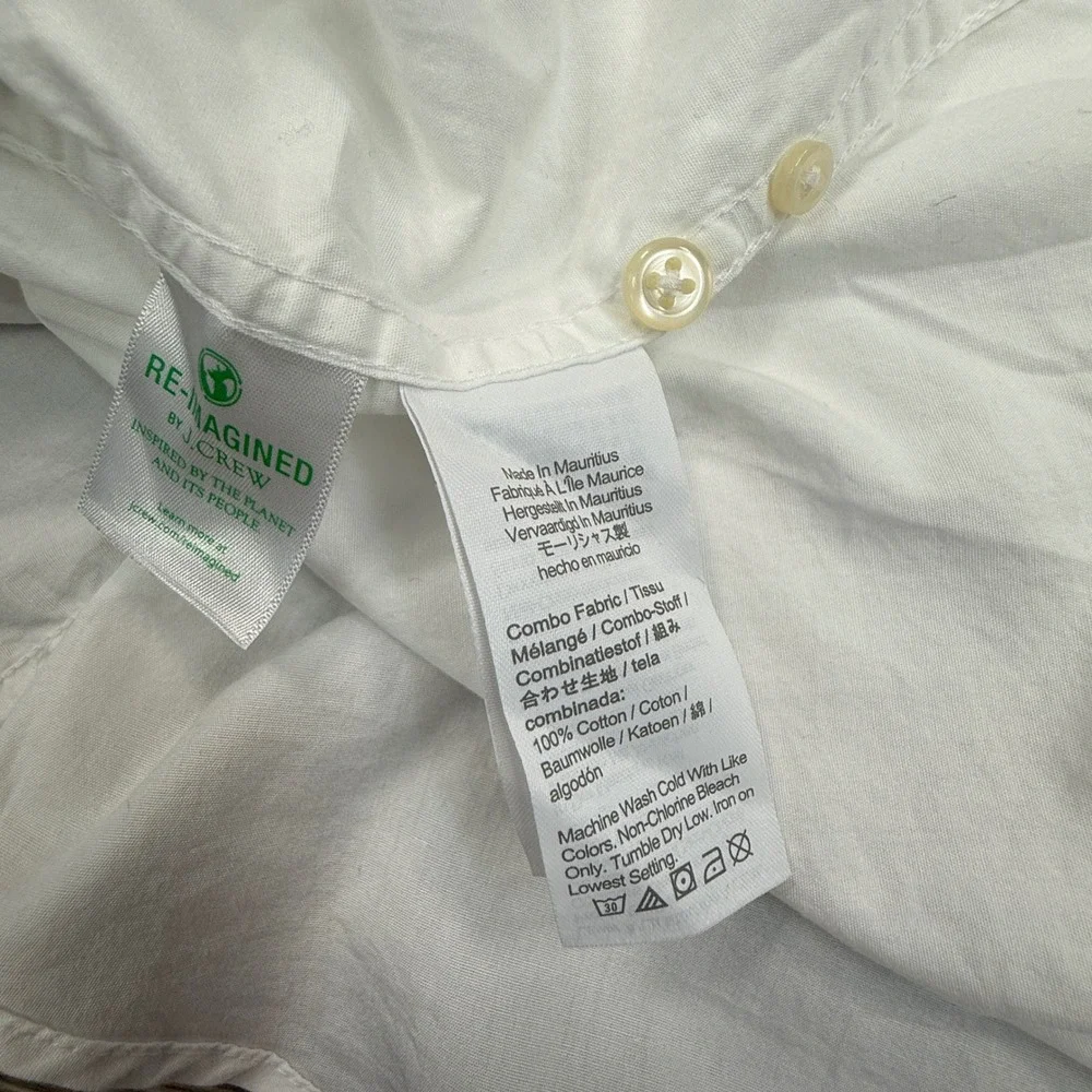 J.Crew Mens Size Large Shirt White Secret Wash Relaxed Fit Button Down